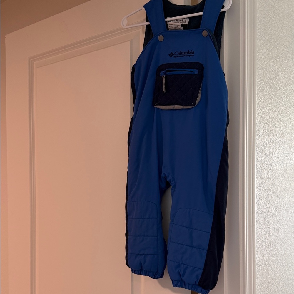 Columbia Kids bib Overall snow pant with zipper 2t